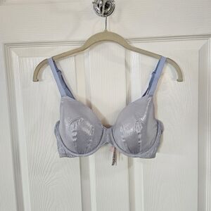 Victoria's Secret Very Sexy Angelight Lightly Lined Shimmer Spacer Bra Blue 34D